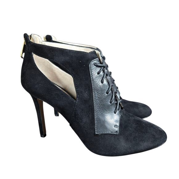 Louise et Cie Shoes - Louise et Cie Shoes Womens Size 8M Suede Leather Cutout Lace Up Heels Booties